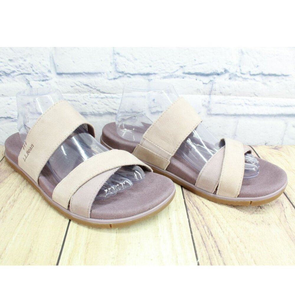 LL Bean Go-Anywhere Purple Leather Slip-On Comfort Strap Sandals Size 10 M - Picture 3 of 9